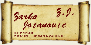 Žarko Jotanović vizit kartica